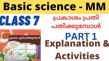 Class 7 Basic science MM Unit 4 The reflecting lights part 1 explanation and Activities