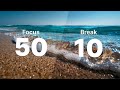 50/10 Pomodoro Timer with Ocean Waves 🌊 2-Hour Deep Work Session for Focus & ADHD ✨