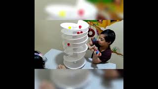 paper plate spiral marble track💫
