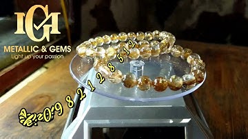 Vòng thạch anh tóc vàng bã mía ánh titan rực rỡ trong vắt size mini