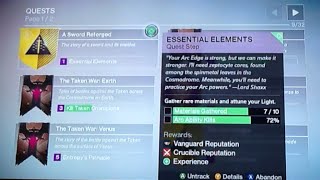 Destiny Exotix Sword Quest : A Sword Reforged Essential Elements Fast Way To Collect Rare Material