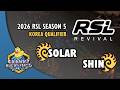 Solar vs SHIN - ZvZ | 2026 RSL Season 5: Korea Server Qualifier | StarCraft 2 Tournament
