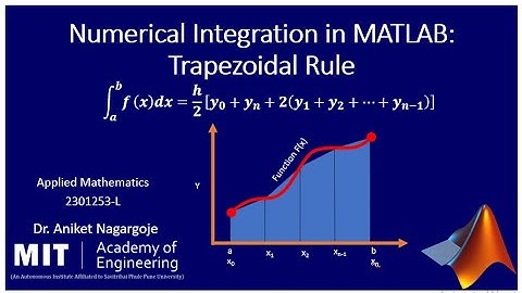 Numerical Integration in MATLAB: Trapezoidal Rule #matlabonline #MIT #numericalintegration