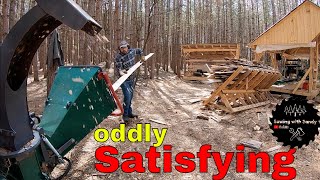 Nothing Wasted at this Sawmill | Wood Chipper Eating Sawmill Slabs