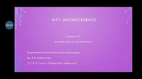 Introduction to mechatronics
