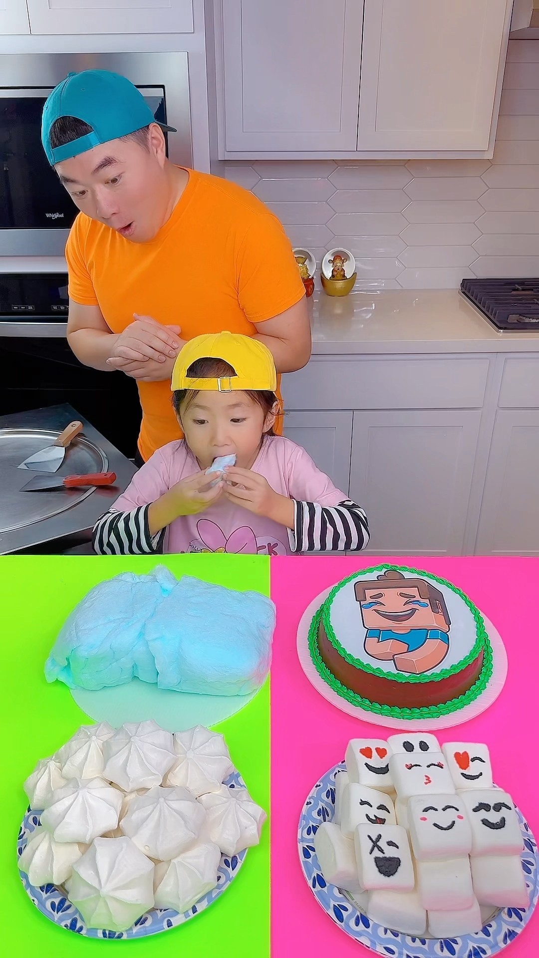 Minecraft cake vs cotton candy ice cream challenge!? #minecraft #funny by Ethan Funny Family