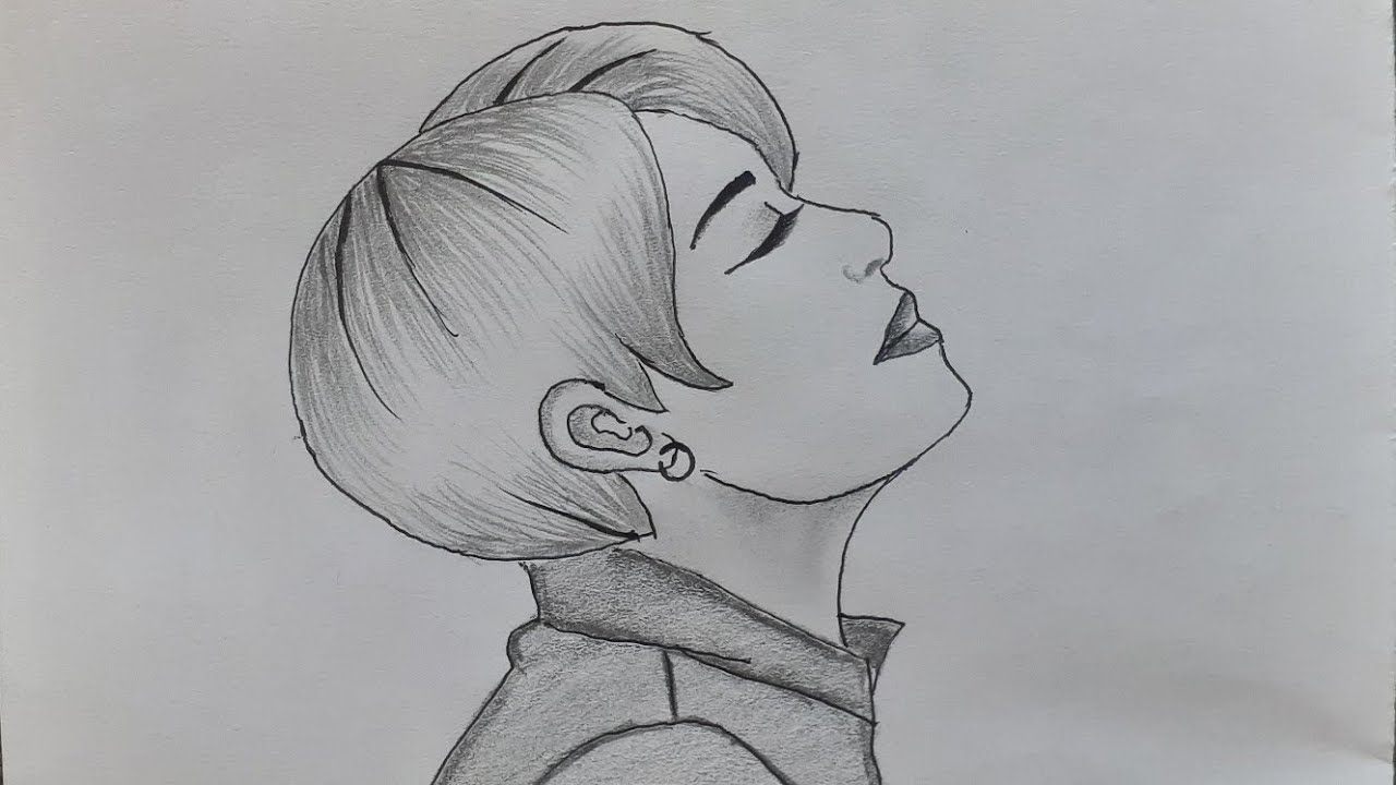 BTS V Kim Taehyung pencil drawing // BTS army - YouTube