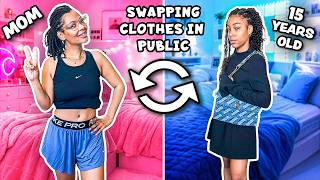 SWAPPING CLOTHES IN PUBLIC WITH MY TEEN DAUGHTER!! **gone wrong**