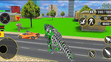 Wars Of Robot Transform Game: Car Robot Game Battle - Green Robot Dino - Android Gameplay