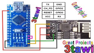 How to easily and quickly program the ESP8266 01 module via an arduino nano with example.