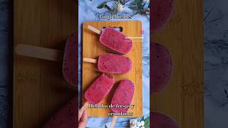 Helados de fresas y arándanos sin crema #shorts#heladodefresa #recetasfaciles