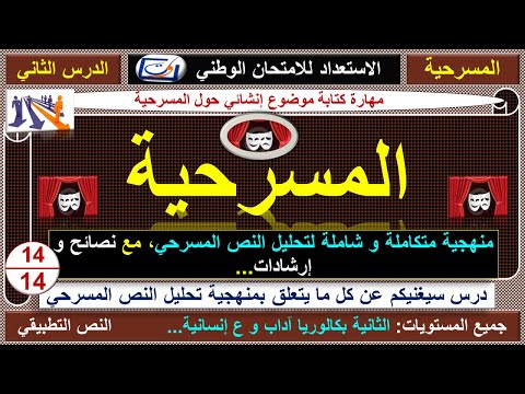 المسرحية: منهجية تحليل نص تطبيقي/ نص مسرحي