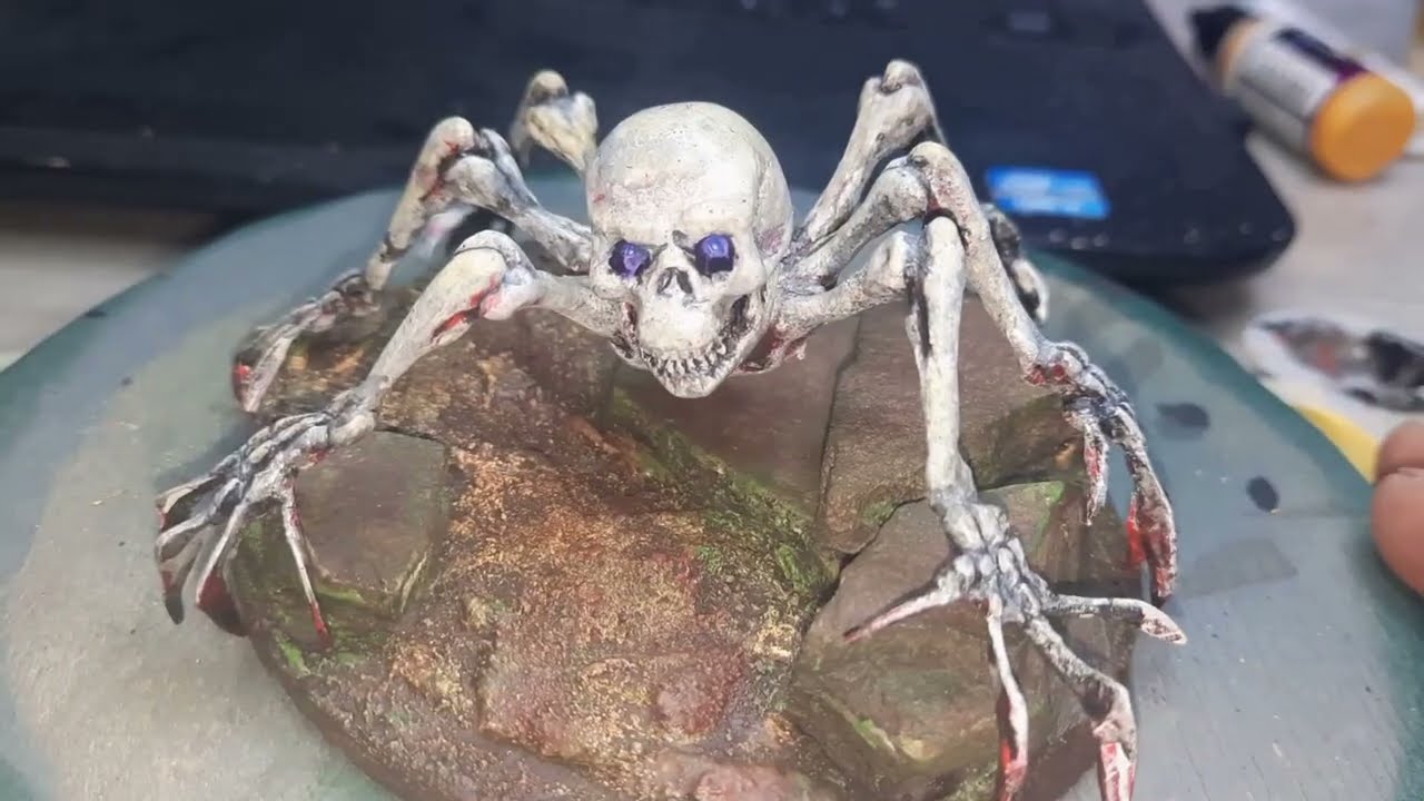 Bone Spider Kirthrass. Painting figurines from polymer clay