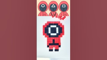 I made a PinkSoldier from Squid Game with resin pixel art! #resin #pixelart #art #squidgame