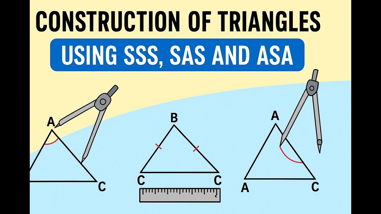 Construction of Triangles Using SSS, SAS and ASA Geometry Constructions ...