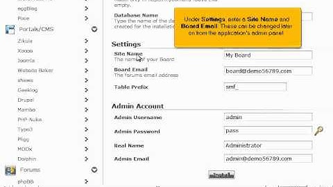 How to install SMF from Softaculous