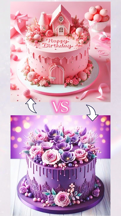 Kue ulang tahun warna pink atau ungu?