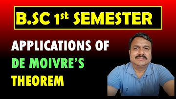 B.SC 1st SEMESTER | APPLICATIONS OF DEMOIVRE