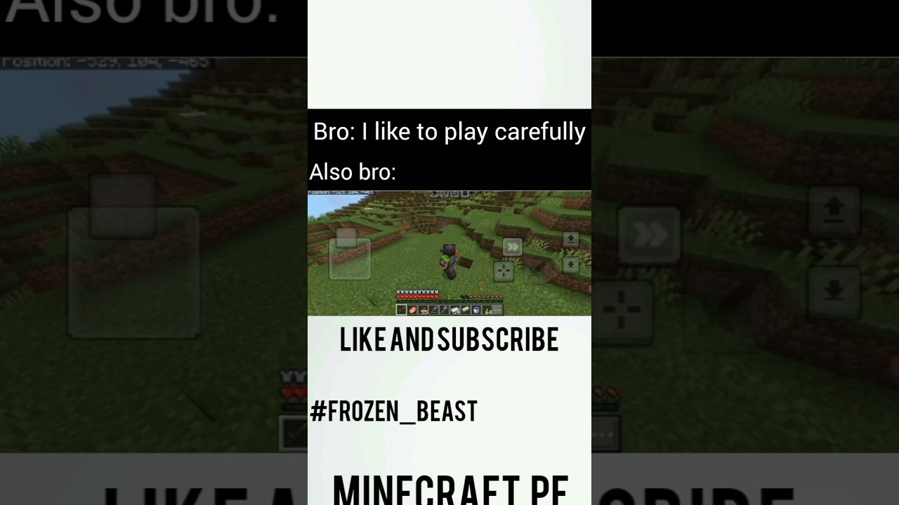 Bro: I like to play carefully!!!  Really?😨😰