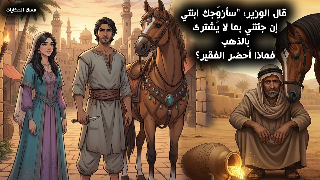 #قصة  ابنة الوزير التي رفضت أبناء الأمراء، ومال قلبها لولد فقير… لكن الوزير اشترط عليه اختبارًا