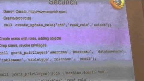 MySQL Security, by Sheeri Cabral