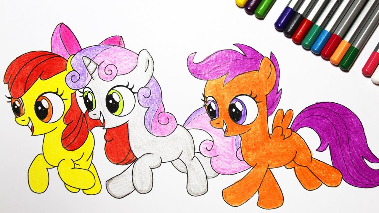 Pony Coloring Book Apple Bloom Scootaloo Sweetie Belle Color Pages