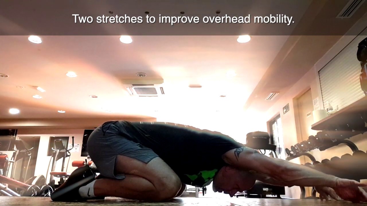 Child's pose stretch for overhead mobility - YouTube