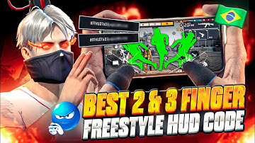 Best 2 & 3 Finger Fastest Brazilian 🇧🇷 Custom Hud Code 💀 | Best 3 Finger Freestyle 🤯 Hud Code In FF