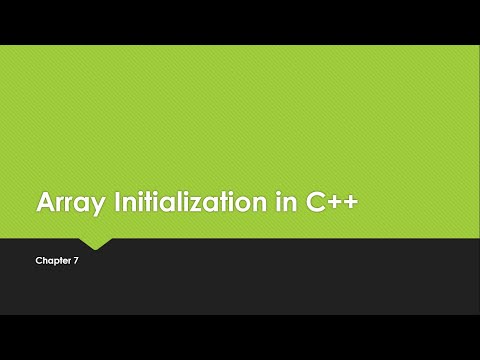 C++ Tutorials-7.2- Array Initialization