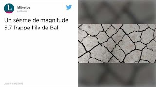 Indonésie. Séisme de magnitude 6,1 au large de l’île de Bali