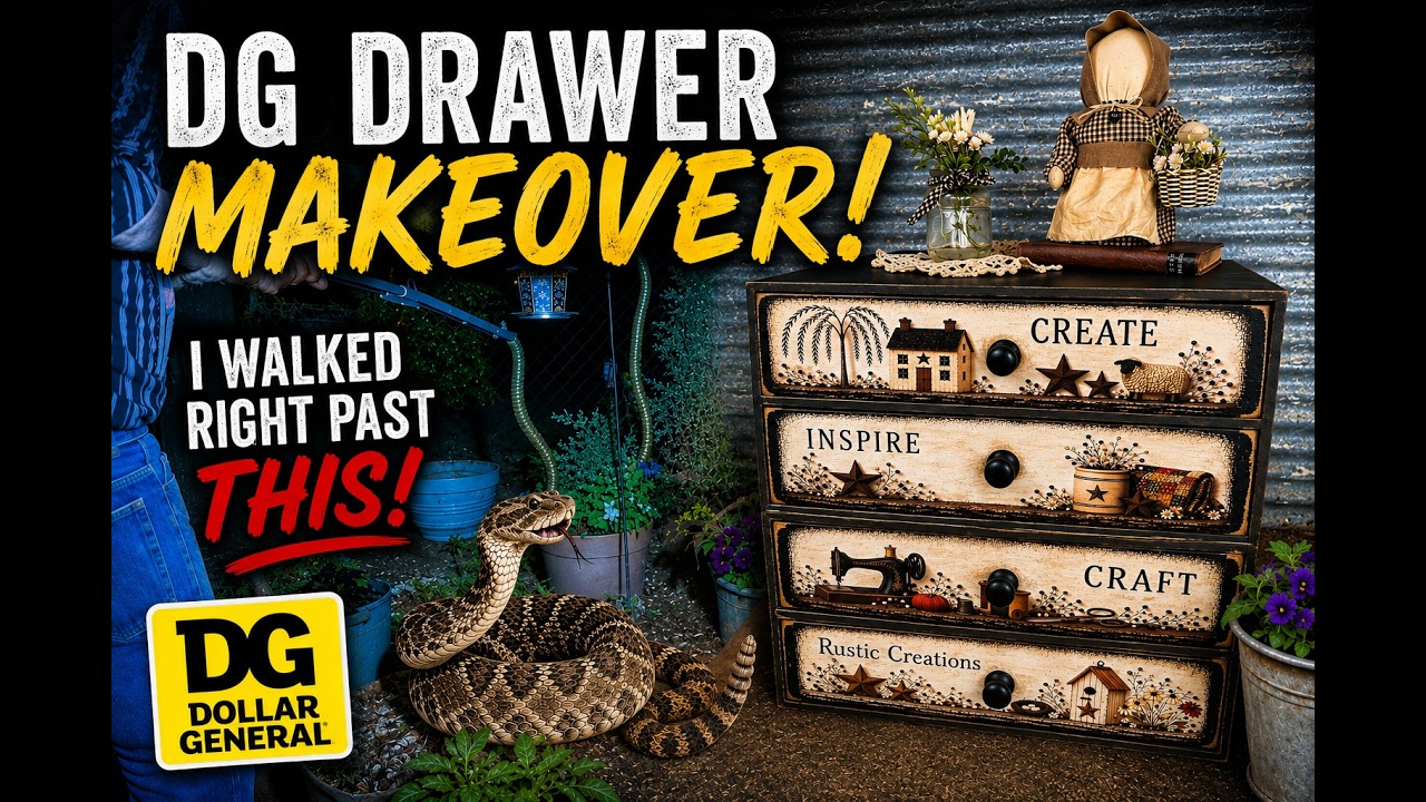 Primitive Farmhouse Drawer DIY & Porch Rattlesnake Encounter - YouTube