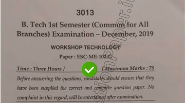 2019 Mdu BTech 1st Sem Workshop Technology Question Paper