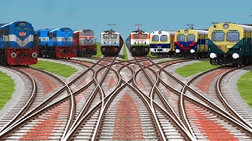 Indian Train Crossing Railroad Tracks 🏐|| Train Videos Indian Railways Beamng Simulator