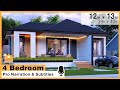 With Professional Voice Over | 4 Bedroom | 12 x 12.8 meters (39by 42ft) Modern House Design 145sqm