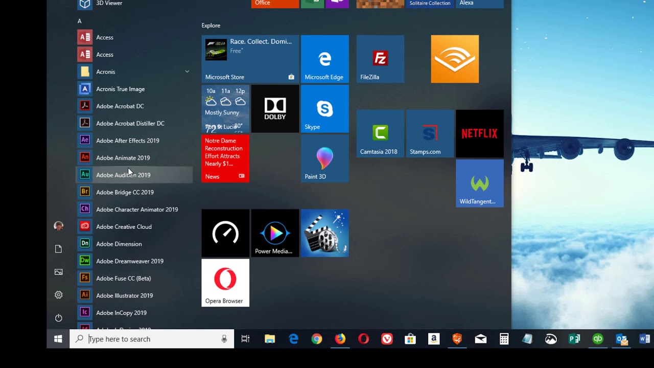 task home window