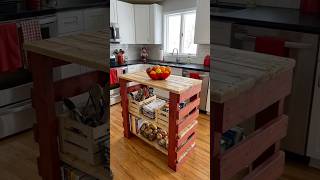 DIY Wooden Pallet Kitchen Island & Storage Rack