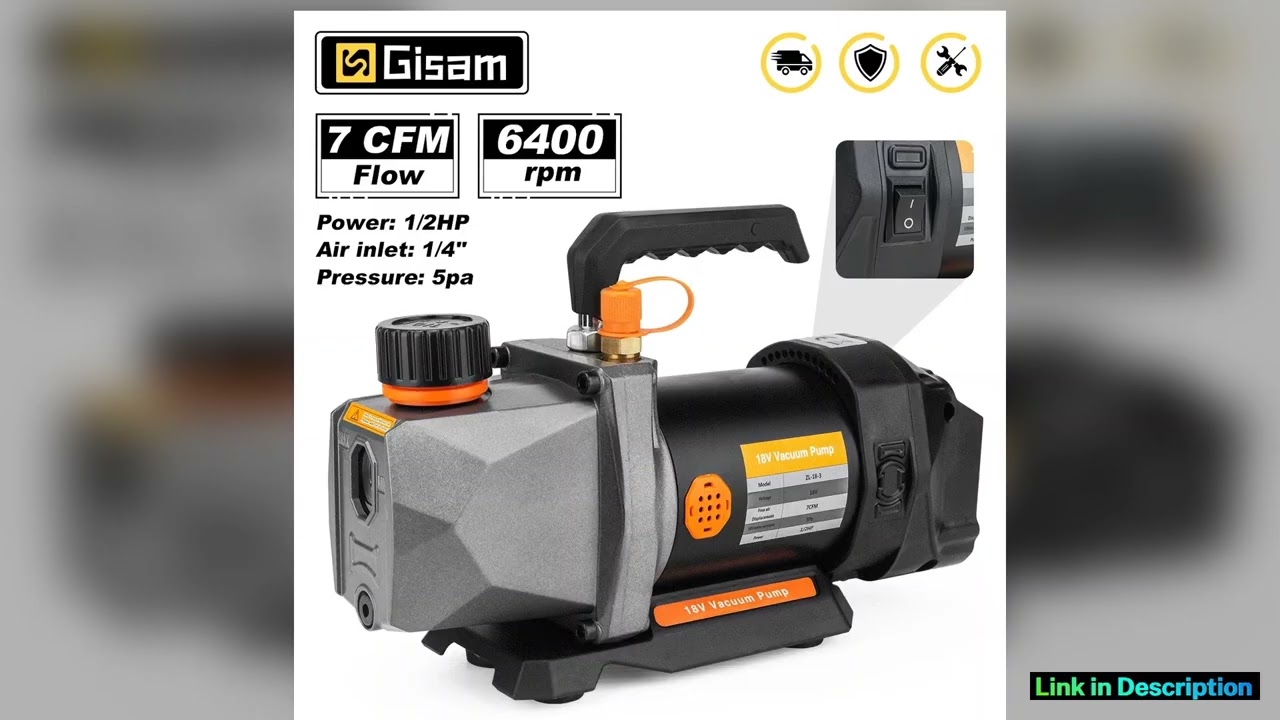 Gisam 12HP 7CFM Refrigerant Vacuum Pump 14 Air inlet Refrigeration for Car House Air Conditioning F