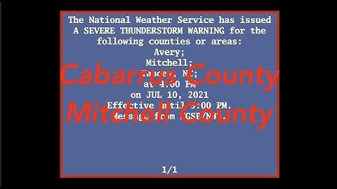 EAS Mock: Cabarrus County, NC to Mitchell County, NC (SVR)