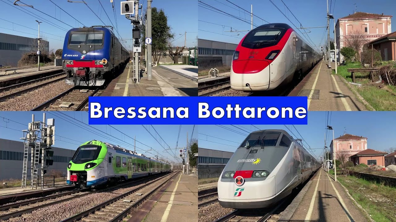 Treni nella piccola stazione di BRESSANA BOTTARONE!