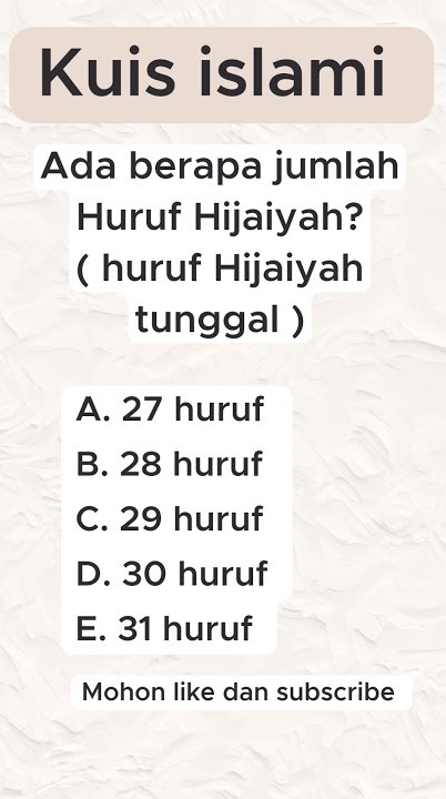 BERAPA JUMLAH HURUF HIJAIYAH...? #kuis #belajarhurufhijaiyyah  #allahswt #shorts #belajariqra