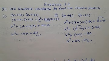 Class 9 - Exercise 2.4  - Q 1 | Use suitable identities to find the following products