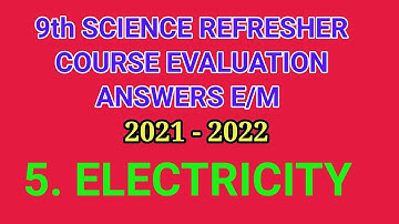 9th Science Refresher course #5 ELECTRICITY Answers 2021 - 2022 || TN E/M || Easy School Maths