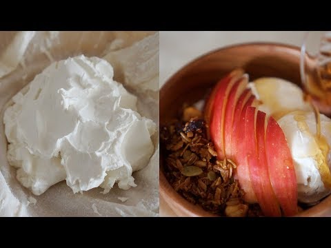 [Eng+ASMR] NO요거트메이커 꾸덕꾸덕한 그릭요거트 만들기(단2가지 재료)레시피/greek yogurt recipe(only 2 ingredients)/로미꽃빵romitube