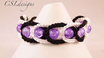 Intertwining herringbone macrame bracelet