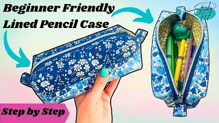 Lined Pencil Case - Easy Beginner Sewing Pattern WITH Templates