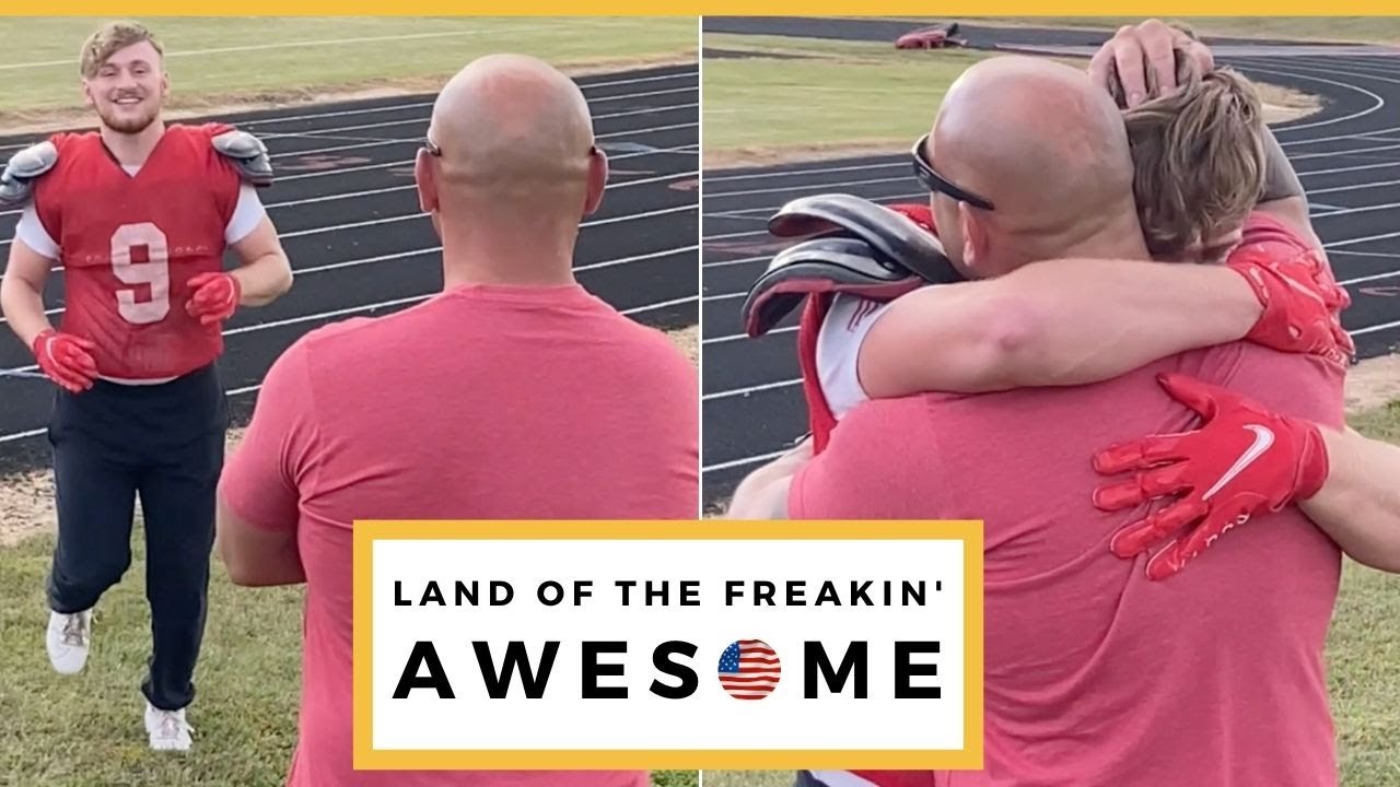 Military Dad Surprises Son At Senior Night Football Game