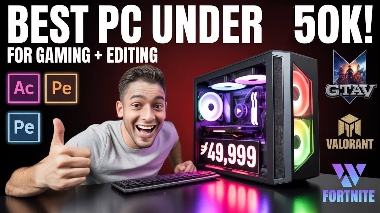 💻Best Gaming & Editing PC Build Under ₹50,000 (2025) | Budget Beast ...