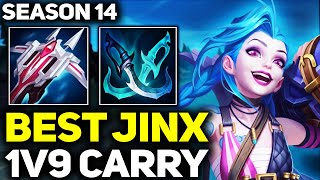 RANK 1 BEST JINX IN THE WORLD 1V9 CARRY GAMEPLAY! | Season 14 League of Legends