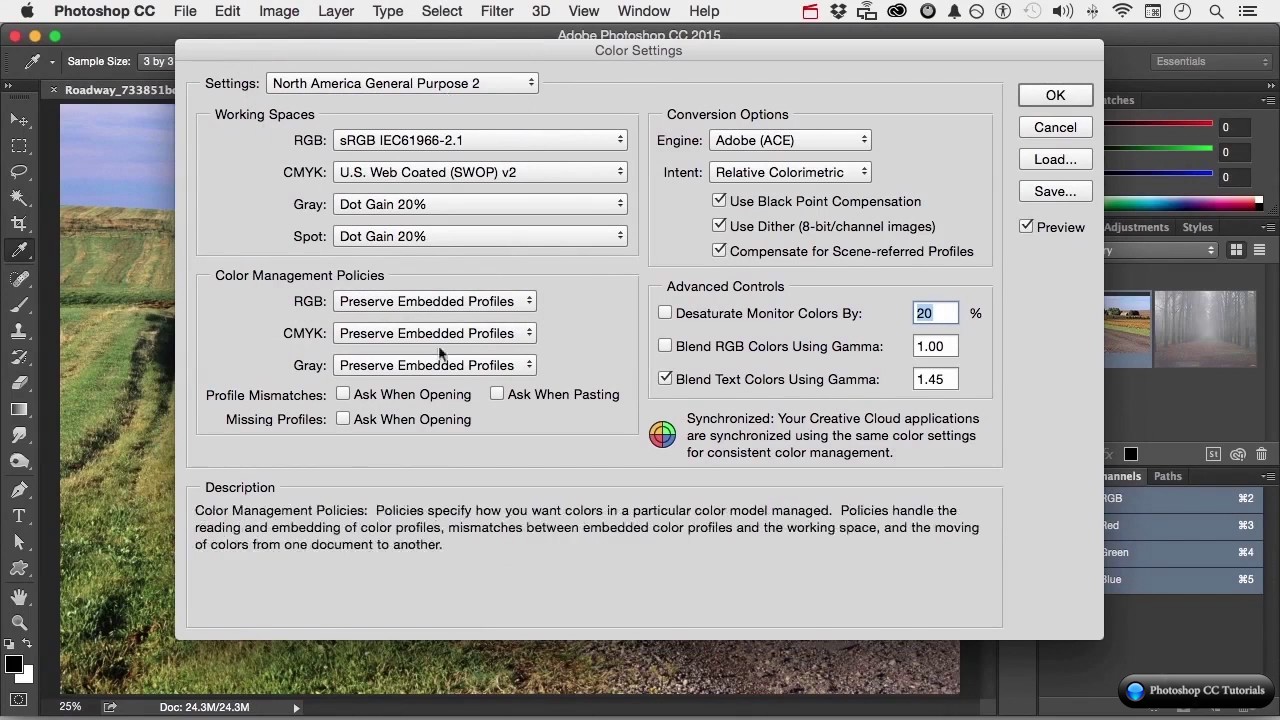 03 Choose A Color Space In Adobe Photoshop CC Photoshop Tutorials 03 Choose A Color Space In Adobe Photoshop CC Photoshop Tutorials