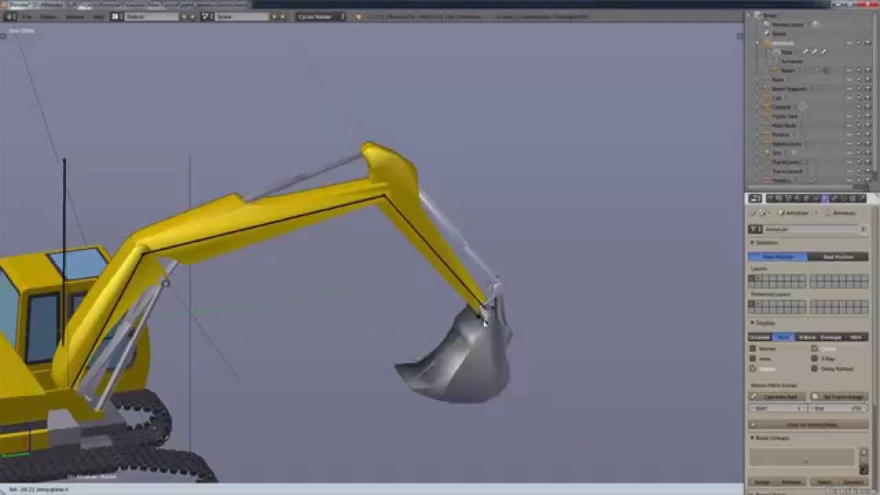 Howto Rig a Hydrualic or Pneumatic Cylinder Ram in Blender YouTube